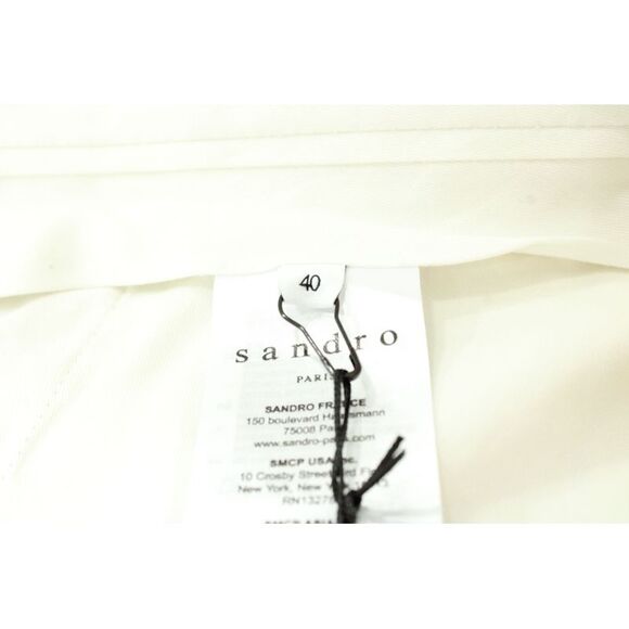 Sandro Paris Cropped Pants Multicolored Polka Dot Women Beige Carrot Pants - Picture 7 of 7